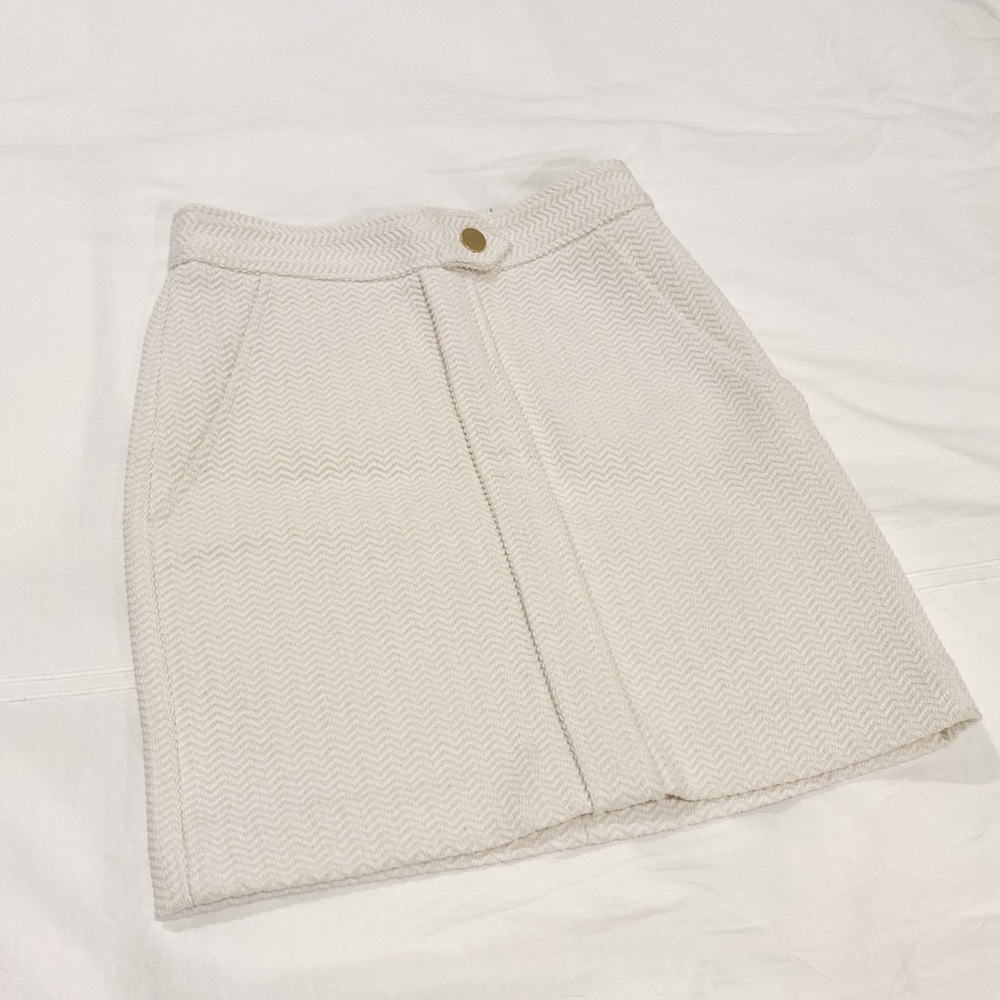 Maje tweed white skirt